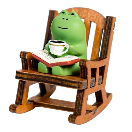 Cute Mini Frog Figurine Rocking Chair