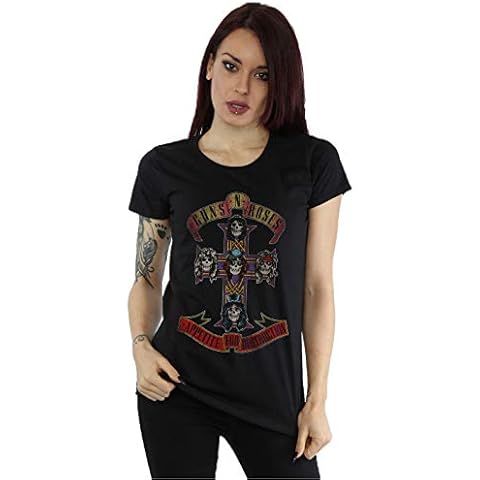 Guns N Roses Women's Appetite for Destuction Distressed T-Shirt Medium Black Cover