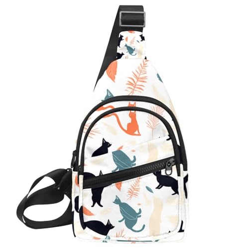 Sac à bandoulière homme femme motif fleurs, sac de poitrine décontracté multicolore 30x18