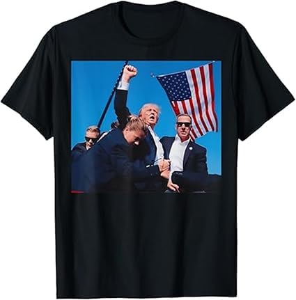 Eunmsi T-shirt con Donald Trump 2024 Survived Shot At Election Rally, maglietta commemorativa con scritta Maga, maglietta commemorativa con Trump Survived Shot Trump, per uomini e donne, Nero , L