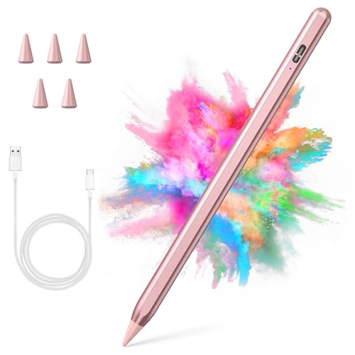 Image of Stylus Pen for iPad 2018-2023 with Palm Rejection, Active Pencil for iPads 10th /9th /8th /7th /6th, for iPad Pro 11 /12.9 inch, for iPad Air 5th /4th /3th Gen, for iPad mini 6th /5th Gen (Rose Gold)