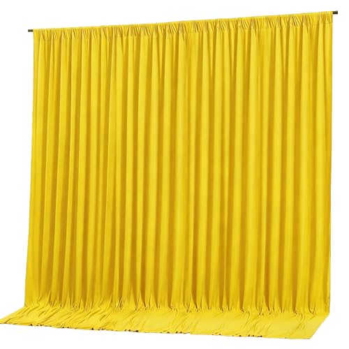 10x10ft Yellow Backdrop Curtain Panels for Parties - Wrinkle Free