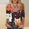 My Order Blouse for Women UK Cute Cats Print Tunic Tops 2025 Summer Fashion Round Neck Shirts Dressy Casual 3/4 Sleeve Tops Comfy Lightweight Loose Fit T-Shirt Going Out Tee #1