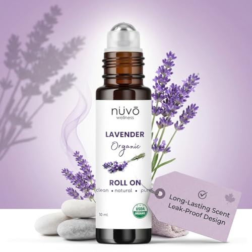 NUVO WELLNESS ラベンダー ロールオンアロマ 10ml オーガニックラベンダー精油配合 ホホバオイル希釈済み 持ち運び便利 カナダ製の商品画像（Amazon）