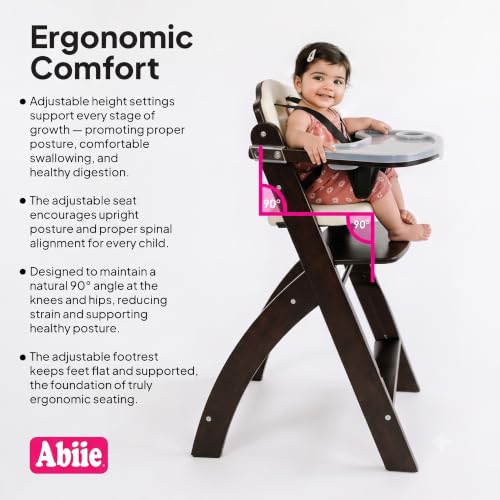 Image of Abiie Beyond Junior Convertible Wooden High Chair with Removable Tray