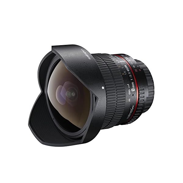 Walimex Pro 8 mm f1:3,5 Festbrennweite manueller Fokus Ultraweitwinkelobjektiv (geeignet für Canon EF Mount Kamera Objektiv für Systemkamera Canon EOS 1200D 5D 80D 1D Mark II N 1D Mark III)