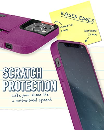Image of Smartish iPhone 11 Pro Max Wallet Case - Wallet Slayer Vol. 2 [Slim Protective Kickstand] Credit Card Holder (Silk) - Purple Reign