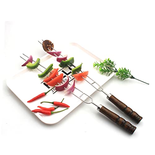BESPORTBLE 4pcs Stainless Steel Barbecue Skewers Portable Meat Forks for Outdoor Bbq Rustproof Grilling Tools for Chicken Wings Kebabs Lightweight Bbq Needles for Camping and Parties