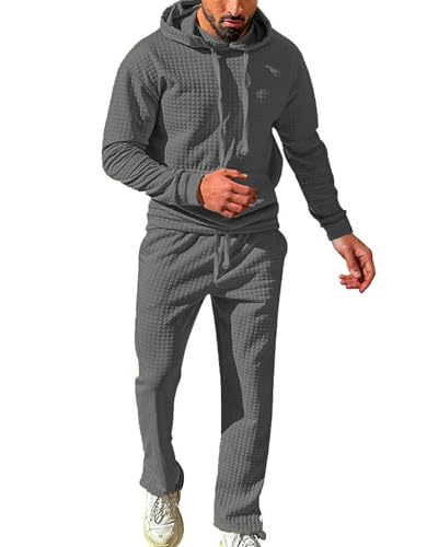 QUNERY Ensemble Survetement Homme Sweat-Shirt à Capuche et Pantalon Combinaison de Sport Jogging Survêtement pour Activités de Plein Air et Usage Quotidien...