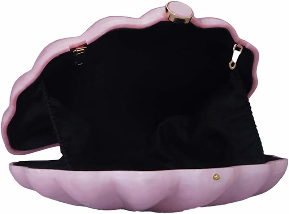 Women Pearl Shell Acrylic Clutch Shell Purse Chain Shoulder Bag Ladies Wedding Clutch Prom Evening Handbag