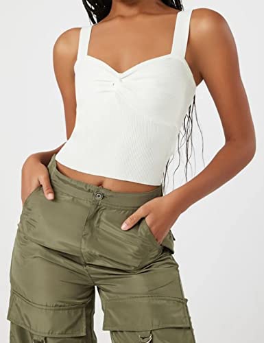 Picpunmak Women Twist Knot Sweetheart Neck Crop Tank Tops Sleeveless Backless Knitted Cropped Vest Top 90S Basic Sweater Vest White #TOP1
