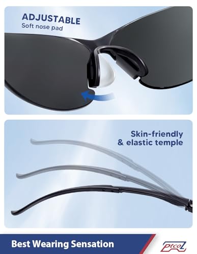 3-Pack ANSI Z87.1 Smoke Tinted Safety Glasses - image 5