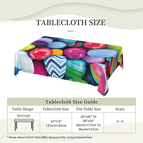 Nappe rectangulaire imprimée festive 137x183 cm, linge de table lavable œufs de Pâques - 7