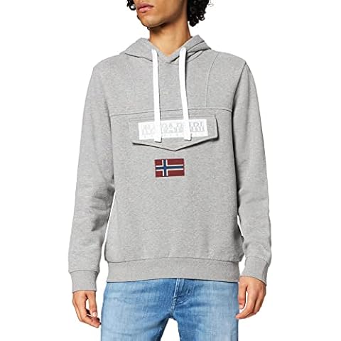 Napapijri Mens Burgee WINT 1 Sweatshirt, medium Grey Melange, Small Cover