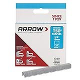 Arrow 506 Heavy Duty T50 3/8-Inch Staples for Upholstery, Construction, Furniture, Crafts, 1250-Pack