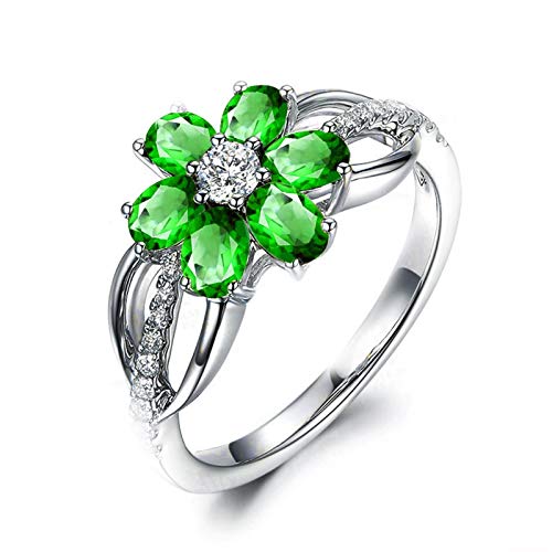 Bague en argent ornée d'un zirconium vert brillant un bijou de fiançailles prestigieux