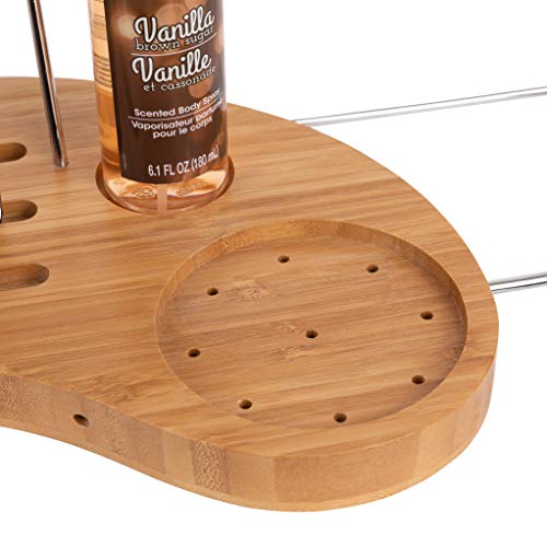 Olivia & Aiden Luxury Bathtub Caddy Tray (Bamboo) Expandable Tub Organizer W/Detachable Tablet Backrest, Wine Glass Holder, Smartphone Holder | Portable Spa Comfort #TOP5