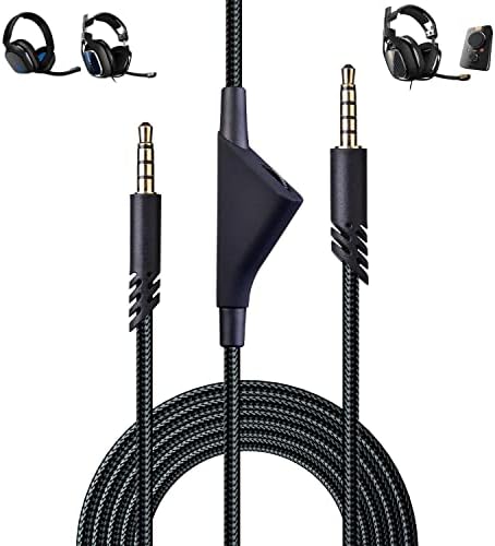 YARENKA Replacement Astro A10 A40 Headset Cable - 2.0M A10 Volume Cable Cord Compatible with Astro A10/A40 Gaming Headsets Xbox One PS4 PS5 Controller Headphone Audio Extension Cable 6.5 Feet Black