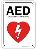 AED Sign Automated External Defibrillator AED Wall Sign, 7' x 10' Industrial Grade Aluminum, Easy...