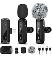 Draadloze Lavalier Microfoon voor iPhone, iPad, Android, USB Mini Mic met Oplaadcase Ruisonderdrukking voor Professionele Opname, YouTube, Facebook, TikTok, Vlog Live Stream, Interview, Zingen, Plug