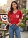 AMWIPE USA Shirts for Women American Flag Shirt 250 Anniversary Patriotic T-Shirts 4th of July Outfits Graphic Casual Tee Top