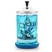 33 Oz Glass Disinfectant Jar with Removable Basket, Keedolla Barber Disinfecting Soaking Jar Glass Disinfecting Container for Barber Supplies, Spa and Nail Tools