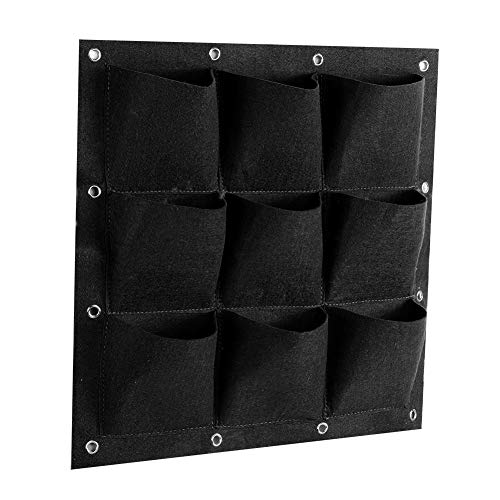 Plant-Pocket-9-Pocket-Vertical-Greening-Hanging-Wall-Garden-Grow-Plant-Bags-Planter-Great-for-Growing-Herbs-Flowers-and-Vegetables-at-WindowBlack