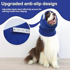 Nanaki upgraded dog calming hoodie anxiety relief no flap ear wraps for dog soft dog hematoma ear wrap anti slip dog ear muffs dog head warp dog head cover grooming force drying fireworks thunder   cucciolini doodles