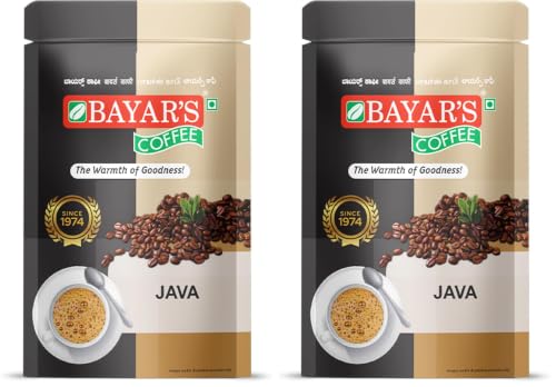 Image of Bayar's Coffee Java Filter Coffee Powder 500g | Traditional South Indian Taste with 80% Coffee & 20% Chicory | Freshly Roasted & Ground for Rich Aroma & Taste (1, 500) (Pack of 2)