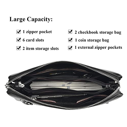 Men Clutch Bags Genuine Leather Purse Wallet Large Capacity Business Card Organizer Purse…3