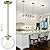 Bagood 10 Inch Globe Pendant Light Gold Mid Century Pendant Light Adjustable Hanging Light Fixture Globe Pendant Lights Kitchen Island Clear Glass with Brass Finish for Dining Room