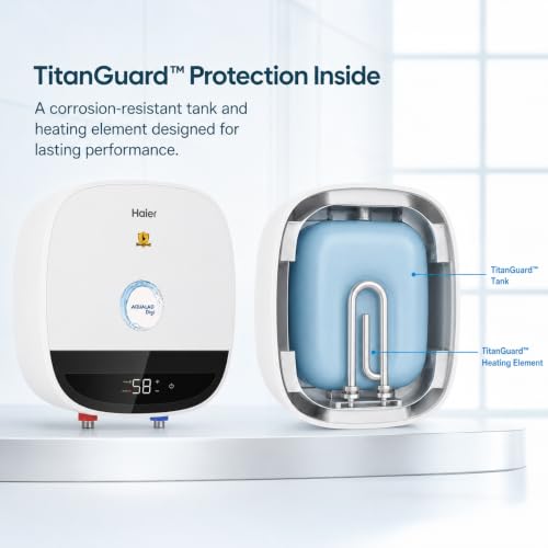 Image of Haier Aqualad Digi 25L Storage Water Heater Geyser, 2.2kW, 8 Bar | Digital display, TitanGuard tank and element, Shock Proof, U-turn flow, IPX4 and long-term warranty