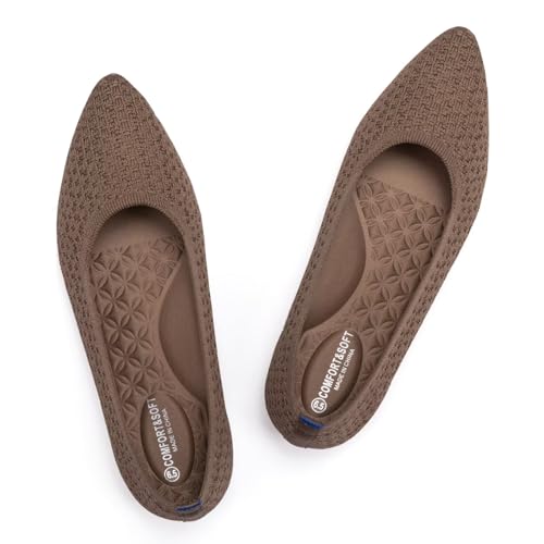Image of Frank Mully Womens Pointed Toe Flats Knit Dress Shoes Comfort Women Shoes Softable