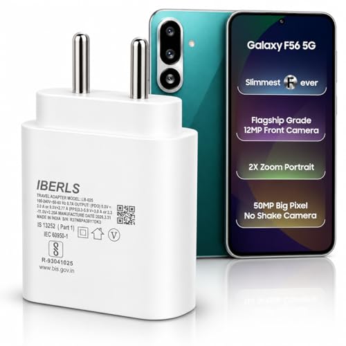 Image of 25W Pd 3A Type-C Super Fast Charging Adapter Compatible with Galaxy F56 /F70e /F07 /F17 /F06 /F36 /F16 /F15 /F05 /F55 /F13 /Tablet /Galaxy Watch- Charge Your Device with 25 Watt USB C Fast Charger- White