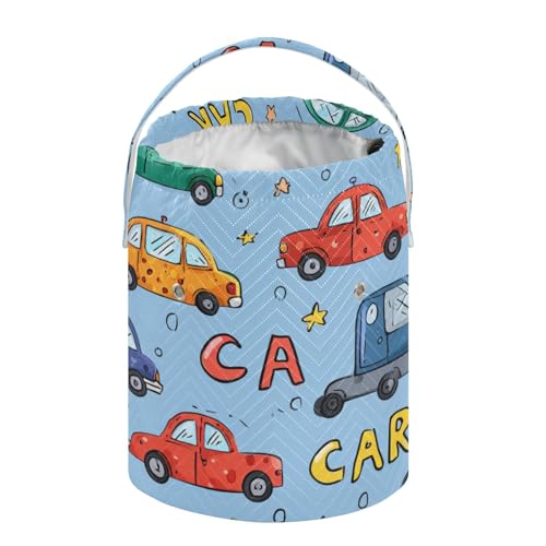 Image of Tatenale Crochet Bag Yarn Bag Knitting Project Bag with Pockets and Handle Portable Yarn Storage Organizer Tangle Free 8.3x11 InchLight Blue Cars and Stars32