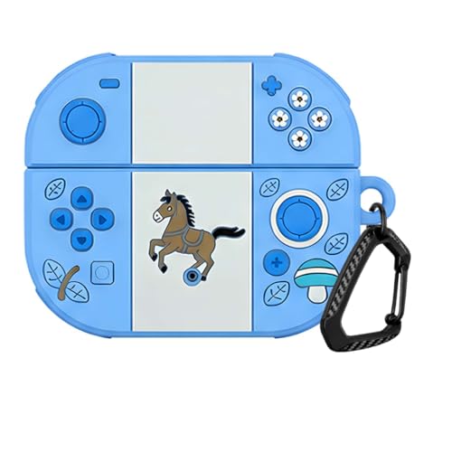 Image of Anvique Silicone Case Cover for Oneplus Nord Buds 4 Pro, Scratch Resistance, Shock Absorption, with Premium Carabiner (Horse SkyBlue T)