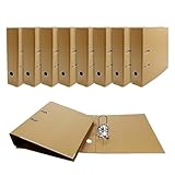 Pack of 10 A4 Kraft Paperboard Lever Arch Files