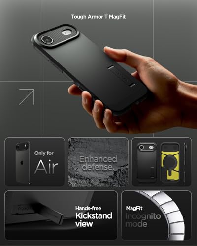 Image of Spigen Tough Armor MagFit for iPhone 17 Air Case, Black