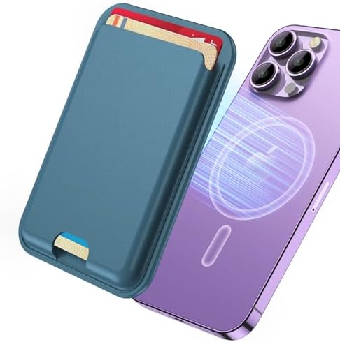 Universal Magnetic Card Wallet Compatible With MagSafe Phone Back Bag Case,Cute Flower Pattern With Ring Stand Designed For Apple IPhone 15 Pro Max 14 Pro /12 Pro/14 Plus/13 And More - Purple - View #2