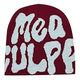 Y2k Beanie Mütze Herren Damen Teenager Y2k Cap Warm Sportmütze Bedruckter Hut für Freizeitaktivitäten Slouchy Beanies und Strickmützen für Unisex (DE/NL/SE/PL, Alphanumerisch, Einheitsgröße, A12)