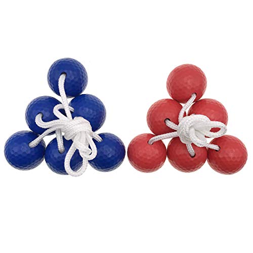 JAPER BEES Ladder Ball Replacement Balls Rubber Set-New Designed Soft Bolas Rubber Golf Ball Red-Blue