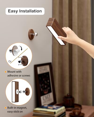 Image of YiLaie Wall Lights for Bedroom Battery Operated, Battery Operated Wall Sconce Set of Two,Dimmable Wireless Wall Mount Lamp with 3 Color Temperature for Bedside