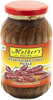 Mother's Red Stuffed Chilli Pickle, 500 g (Pack of 1)