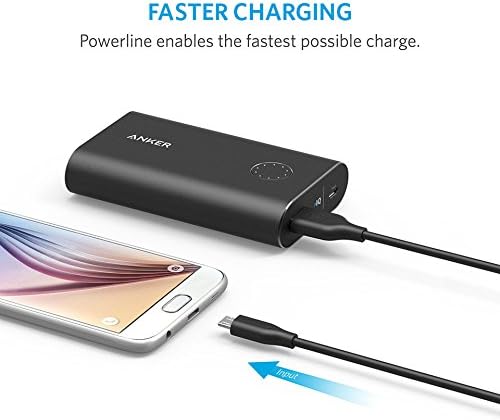Anker Powerline Micro USB (3ft) - Durable Charging Cable, with Aramid Fiber and 5000+ Bend Lifespan for Samsung, Nexus, LG, Motorola, Android Smartphones and More (Black)
