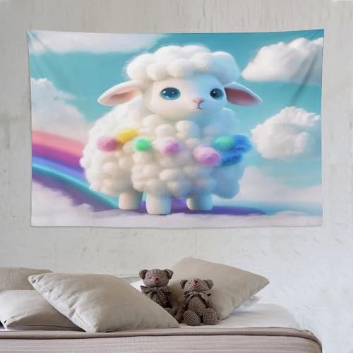 Tapisserie mouton mignon PAZZK : sublimez votre salon ou chambre