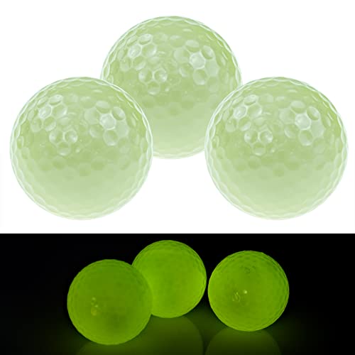 Golf Übungsbälle, Golfbälle Leuchtende Nachtgolfbälle Light Up Golfbälle, Ohne LED im Inneren, Leuchten im Dunkeln am Besten Schlagende Turniere, Golfbälle für Nacht-Training (3 Stück, Grün) Cover