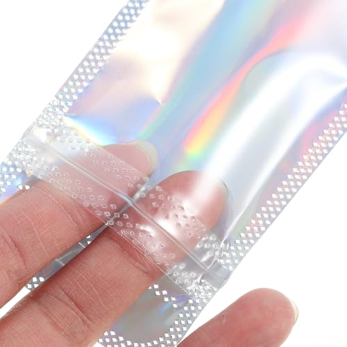 Holographic Pen Bag 100pcs Slim Clear Glassine Bags Jewelry Foil Zip-lock Pouch Resealable Cellophane s Sealing Cello gies Pen Pp Small Candy - Image 4