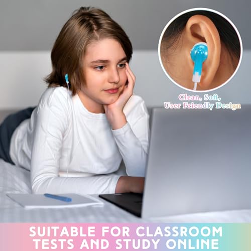 Image of 50 Pack Earbuds Wired Bulk for Classroom 3.5mm Jack, Sky Blue