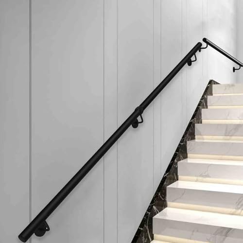Main courante escalier robuste avec support mural et barre
