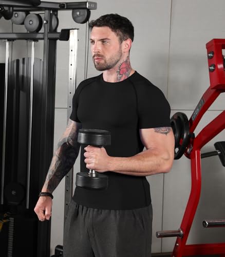 Sumolux 5 Pack Men’s Compression Shirts Short Sleeve Sports Athletic Workout Undershirt Base Layer T-Shirt Tops2